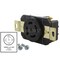 Ac Works Locking Receptacle, L22-20R, 20 A, 277/480V AC, 4 Pole, Flush Mount, Black FML2220R - alternate 3
